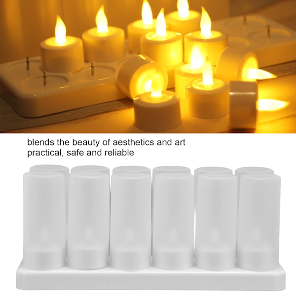 Lysestake med Simulert Flamme, Trygg og Gjenbrukbar LED-Lys for Fest, Bryllup, Jul, 100‑240VUS-Plugg