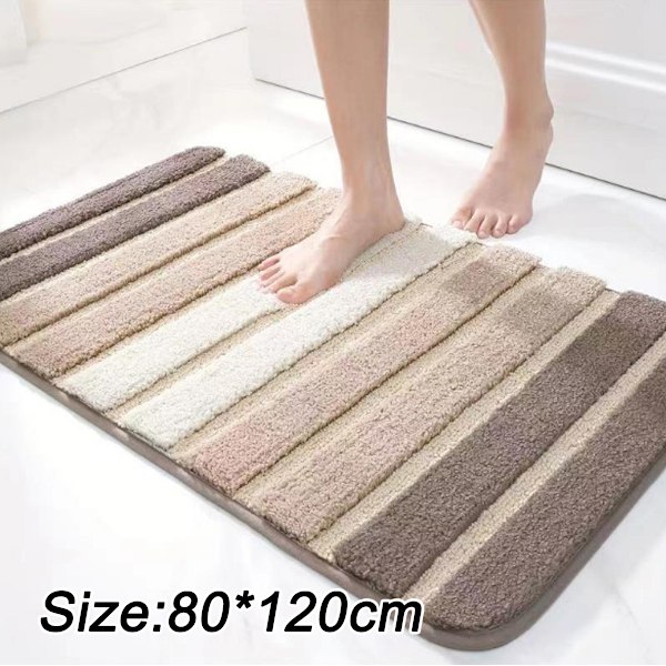 Badeværelsesmåtter, Superabsorberende Bademåtter, Bløde, Luskede Måtter, Vaskbare Måtter til Badeværelset 80*120cm