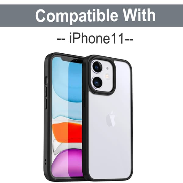 iPhone-puskurikotelo - Läpinäkyvä, musta väri iPhone 11:lle