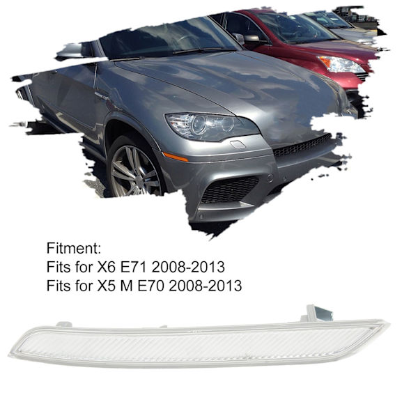 Frontfanger Reflektor Klar Hvit Forbedre Bilsynlighet Sidemarkør Reflektor for X6 E71 2008‑2013 Venstre 63147187087