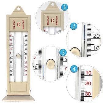 Minnestermometer med vattentät och fuktsäker U-formad hög-låg termometer
