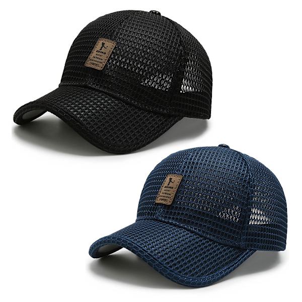 2 herrhattar Sommarsolhatt Solhatt utomhus Cap Black and blue