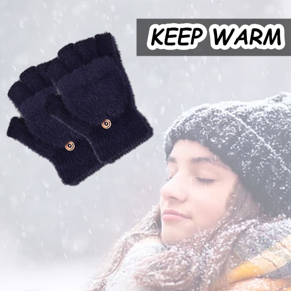 Vinterhansker for kvinner Warm Wool Strikket Cabriolet Fingerless M