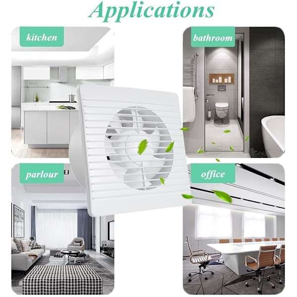Ventilationsfläkt Universell Användning För Kök Kontor, Lång Livslängd Hög Effektivitet Tyst Drift Backventil Design Idealisk För Garage Badrum