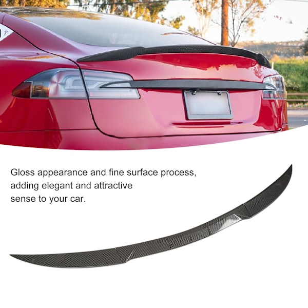 3 st. Bakluckespoilerläpp Splitter Kolfiberfärg Ersättning för Tesla Model 3 2017 till 2023