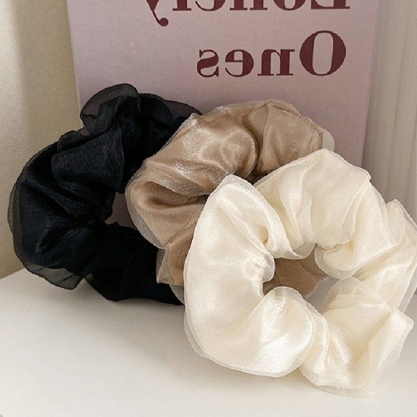 3 pakker hår scrunchies bløde gaze scrunchy hårbånd scrunchy