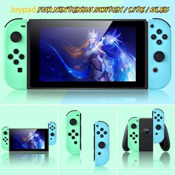 Tilpasset Nintendo Joycon Erstatningsskall, Ergonomisk Design & Lett Avtakbart grep, Perfekt Tilpasset for Switch & Switch Oled Kontrollere
