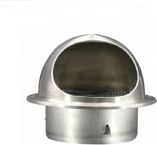 Regntæt Ventilationshætte, Multi-kompatibel Udendørs Ventilationshætte med Vind- og Regntæt Design, Indbygget Mesh-skærm i Rustfrit Stål Ventilation