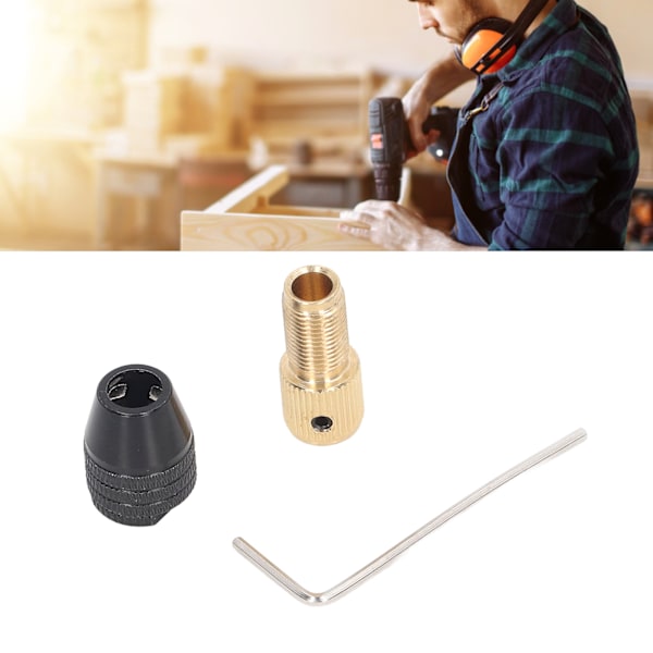 3-backs Drillchuck Rotationsverktyg Självspännande Kolv Raka Linjer Förlängningsstång Hex Nyckelset 2,0 mm Hål