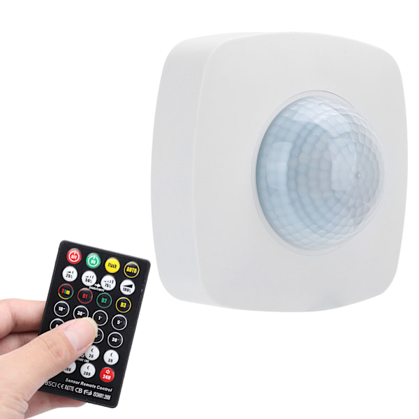 Infraröd Sensor Människokroppsavkänningsbrytare Detektor med Fjärrkontroll 220‑240V/AC