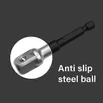 6 stk. 1/4 3/8 1/2 Socket Adapter Drill Bit Sett Muttertrekker Power Extension Impact Hex Shank Adapter Bor Nøkkelhylse