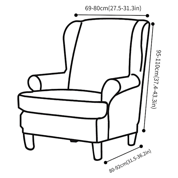 Fåtöljöverdrag, halkfri elastisk design för passande fåtöljer med armstöd, hög stretch sammet plysch för att ändra stil, för ett modernt vardagsrum