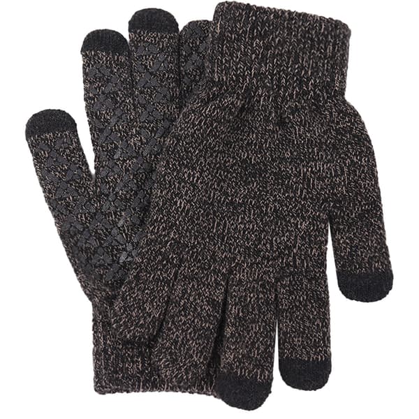 Strikkede termohandsker, uld skridsikre touch screen handsker Dark grey