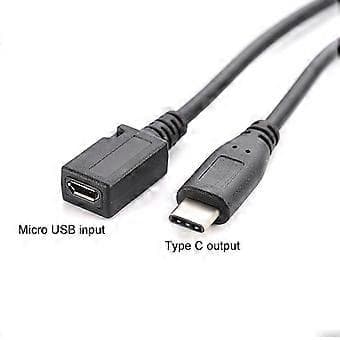 USB TypeC til Micro USB Kabel, UsbC Han til MicroUSB Hun Adapter Konverter til Laptop Enheder Opladerkabel