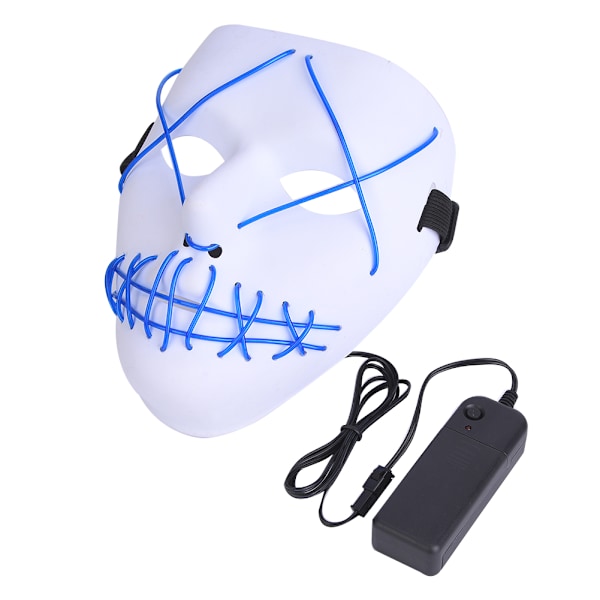 Hauska Klovni Loistava Maski Halloweenille Maskaradipelotteava Maski Valkoinen 3 ValotilallaSininen