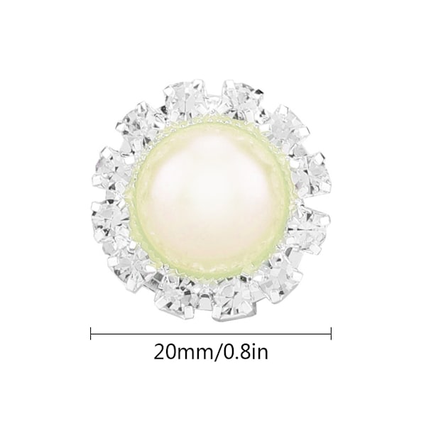 10 st 20mm DIY Halvrunda Pärlor Scrapbooking Dekoration Flatback (Gul)