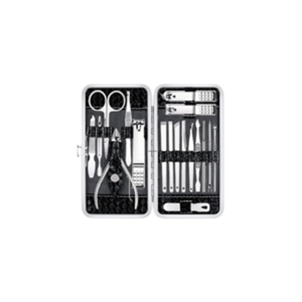 Set nagelklippare pedikyrkit - 18 delar rostfritt stål manikyrkit, professionella groomingkit, nagelvård verktyg med lyxig reseväska