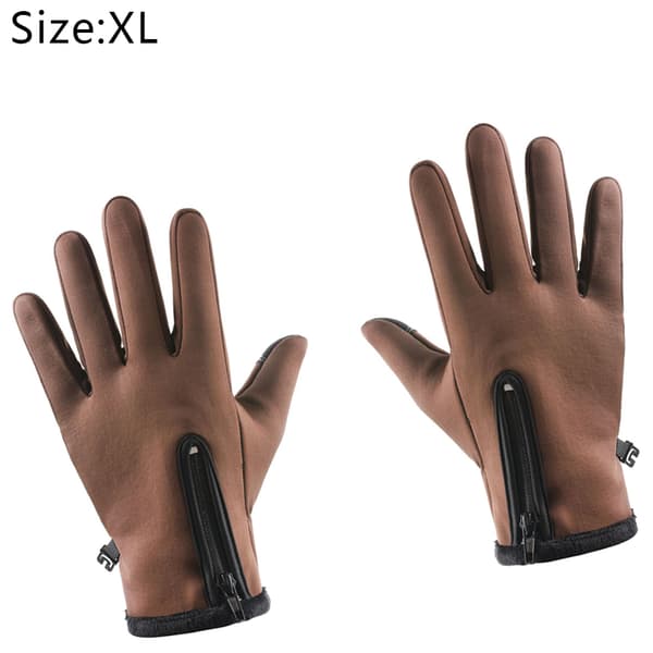Vinterhandsker Varme vindtætte fingre Touch Screen Handsker til mænd Skiløb Brown XL code