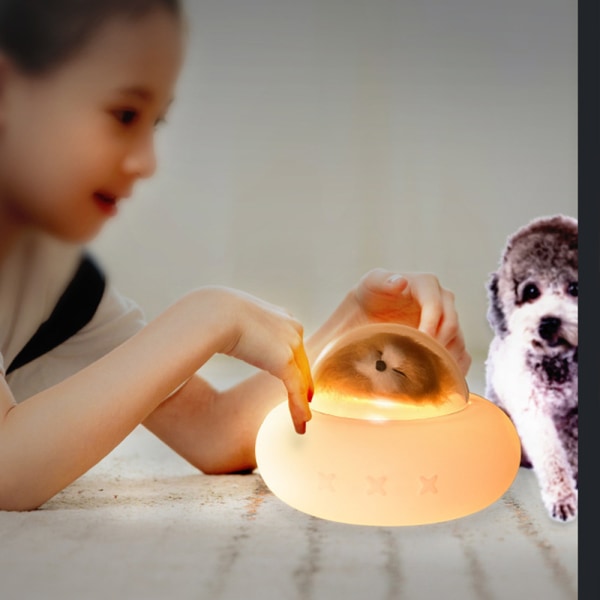Ladattava LED-yövalo ajastimella ja painalluksella (koira)