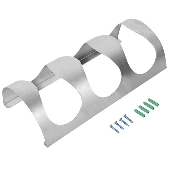 Veggmontert rødvinflaskeholder i rustfritt stål for husholdningsbar (14*9,9*34cm)