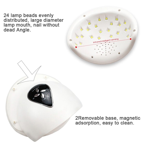 48W LED-lampe for negledesign, tørker gel-lakk, manikyr, EU-plugg