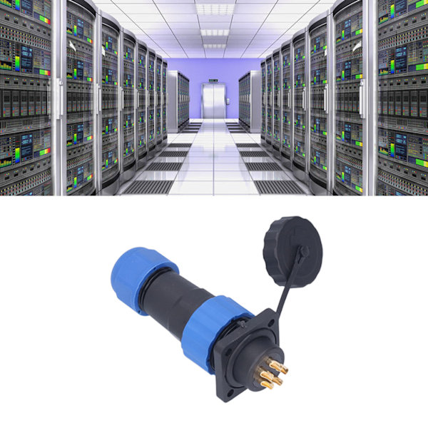 Vandafvisende Stikkontakt Kvadratisk Luftfartsstrømstik Butt Terminal Adapter AC 380V SP205 Pin
