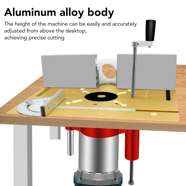 Routerløftebase Maksimal Høyde 47mm Aluminium Legering Rustfritt Stål Stang Trebearbeiding Løftebord Base