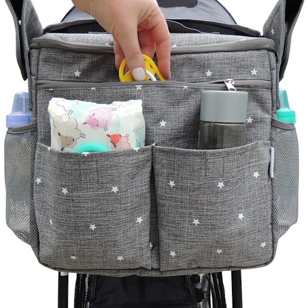 Möjliggör Elegant: Barnvagn Organizer, Konvertibla Bärmöjligheter, Isolerad Insida, Lättåtkomlig Design För Universellt Kompatibla Barnvagnar