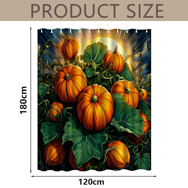 Høst Dusjforheng for Bad, Høstgresskarhøst Bondegård Thanksgiving Halloween Stoff Dusjforheng med Kroker Sett 120*180cm