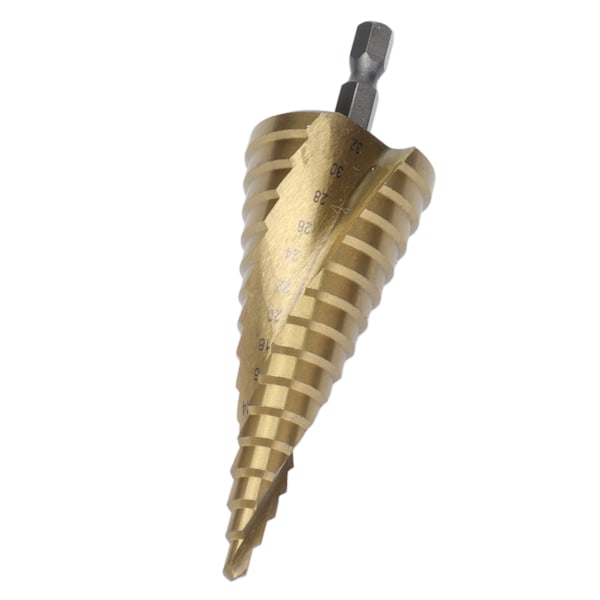 Trinbor Bit Hurtig Skift HSS Ti Belagt Spiralformet Rillende Hex Skaft Værktøj 15 Trin 4‑32mm