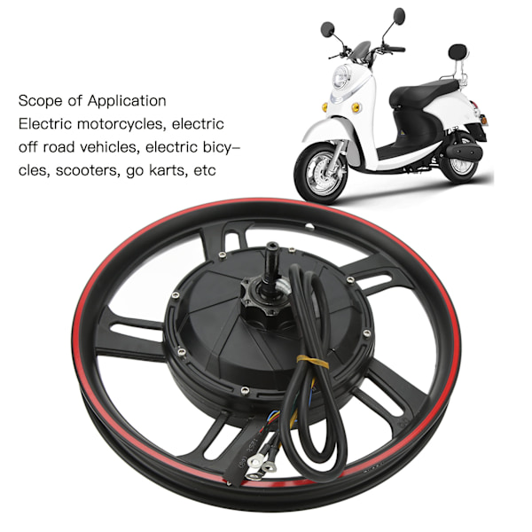 16 tommer Elektrisk Navmotor 48‑72V 500W‑3500W Fed Dæk Cykling Skivebremse Motor til Elektriske Cykler Scootere Go Karts
