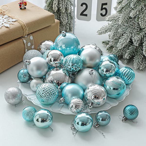 Julekulepynt Knusesikker Julepynt Sett Dekorasjoner til Juletrekuler light blue silver