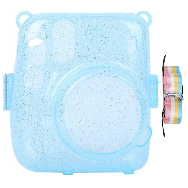 PVC-skyddande fodral för kamera, skal, repfritt, stötsäkert för Instant Camera mini11 (blå)