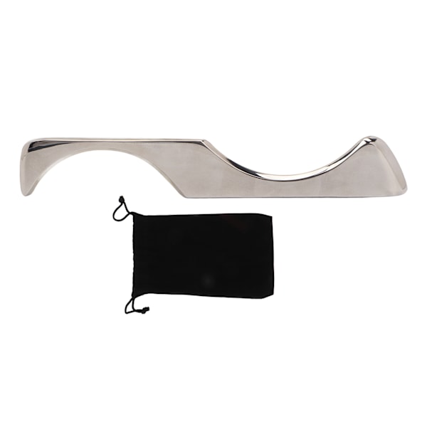 S-formad Gua Sha i Rostfritt Stål för att Främja Blodcirkulationen - Ergonomiskt Massageverktyg för Hals, Axlar och Armar