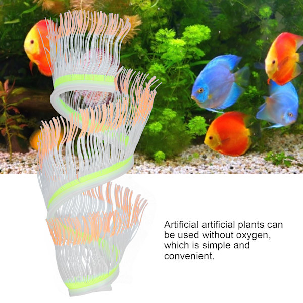 Kunstig Anemone Koralsilkon Simulering Vandplante Akvarium Fiskedam Dekoration MOrange