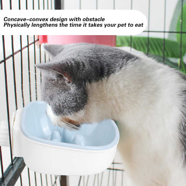 Eco-friendly Plastic Durable Pet Hanging Anti-choking Bowl Water Food Feeder for Dogs CatsBlue