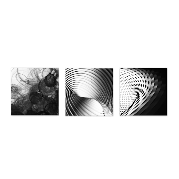 3-delad väggkonst i canvas, modern abstrakt geometrisk design för hemmets inredning