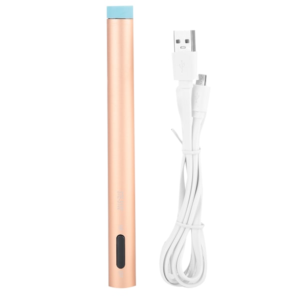 Laddningsbar USB Elektrisk Nagelfil Pen Pedikyr Manikyr Poleringsmaskin med LED-Ljus Champagne Guld