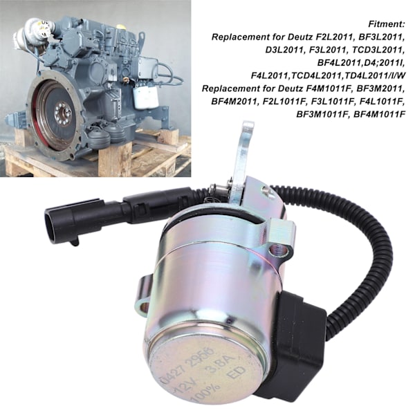 Polttoaineen sulkuventtiili solenoidi 0427‑2956 Sammutusmoottorin ohjaus Stop-venttiilin vaihto Deutz F2L2011 BF3L2011 D3L2011 F3L2011