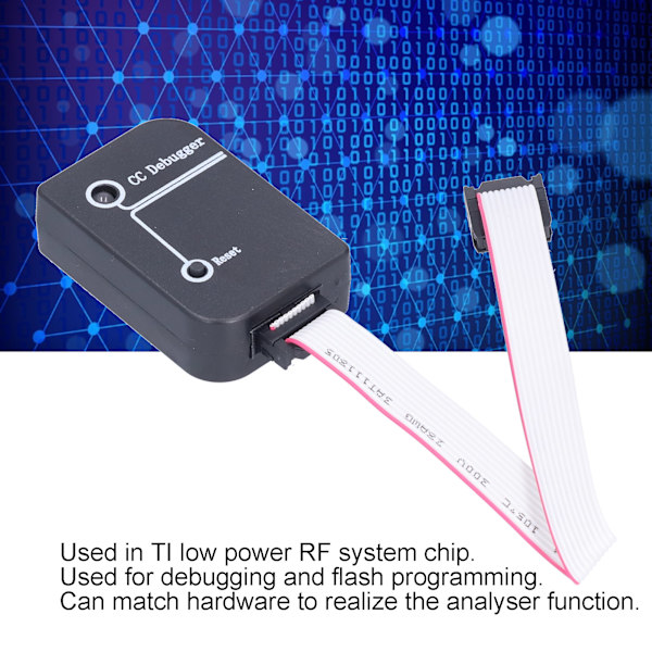 CC Debugger RF-järjestelmän ohjelmoija 2.405‑2.485GHz moduulilisävaruste antennilla ja USB-kaapelilla CC2540