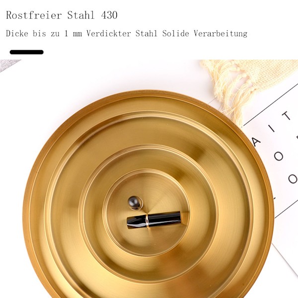 Eleganta Guld Runda Brickor, Dekorativa Serverings- och Förvaringslösningar, Högkvalitativt Hantverk Rostfritt Stål Fat För Smycken Smink, Idealisk För