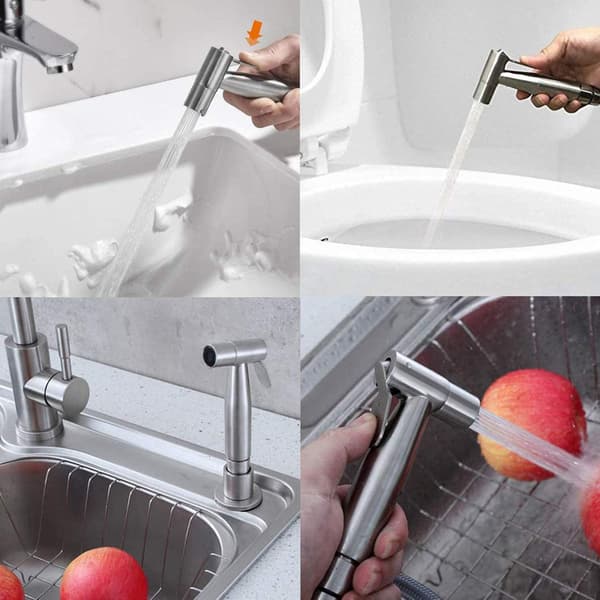 Ergonomisk Designet Bidet Sprayer, Rustfrit Stål Materiale, To Installationsmetoder for Fleksibilitet, Hurtig og Bekvem Installation Sikrer Nemhed