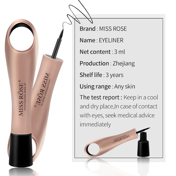3 ml Vattentät Flytande Eyelinerpenna Långvarig Ögonmakeup Kosmetisk Verktyg