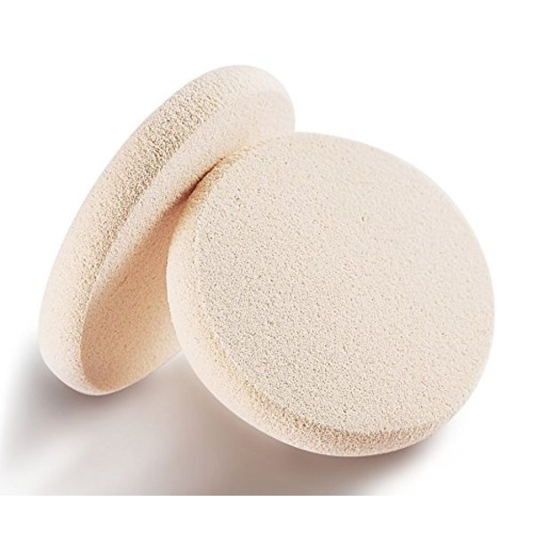 2 stk runde sminkesvamper med 1 reiseveske, Beauty Face Primer Compact Powder Puff, Blender Sponge Erstatning for Cosmetic Flawless Foundation,