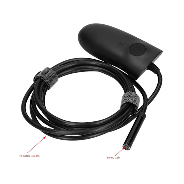 WiFi Endoskop LED Vandtæt Halvstiv Kabel Industritilbehør 500W 8mm HD802 DC 5V (10 meter (32,8ft))