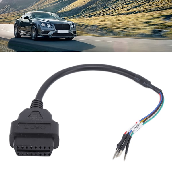 16-nastainen OBD-kaapeliadapteri ABS musta Moottorin diagnosointityökalu kuorma-autoille, ajoneuvoille ja moottoripyörille