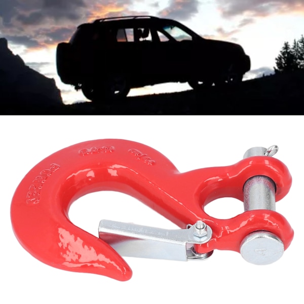 3/8 tuuman Clevis-turvakoukku terästä, 18 000 paunan rajoituskapasiteetti, ruostumaton, satamaan, maastoon, pelastukseen, nostoon, punainen