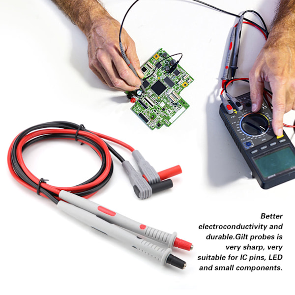 P1503D Multifunksjonell Multimeter Testledninger med Krokodilleklemmer Utskiftbare Sondenåler Sett