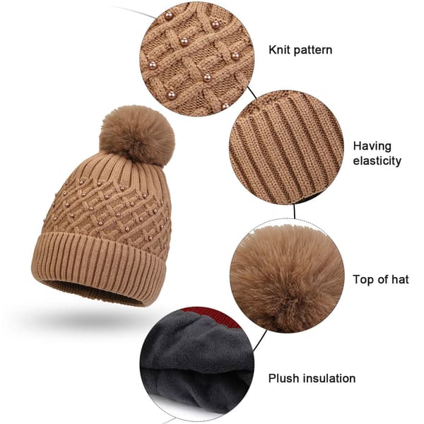 Stickad vintermössa för damer Varm stickad mössa för damer Stickad hatt Rid-stickad hatt