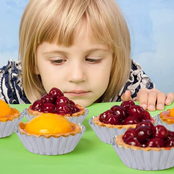 Non-stick pajformar - återanvändbara bakplåtsformar runda muffinsformar med spetskant